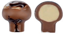 TAHİN VE BEYAZ ÇİKOLATA DOLGULU SÜT ÇİKOLATALI MANTAR ŞEKLİNDE PRALİNLER 2,4 kg