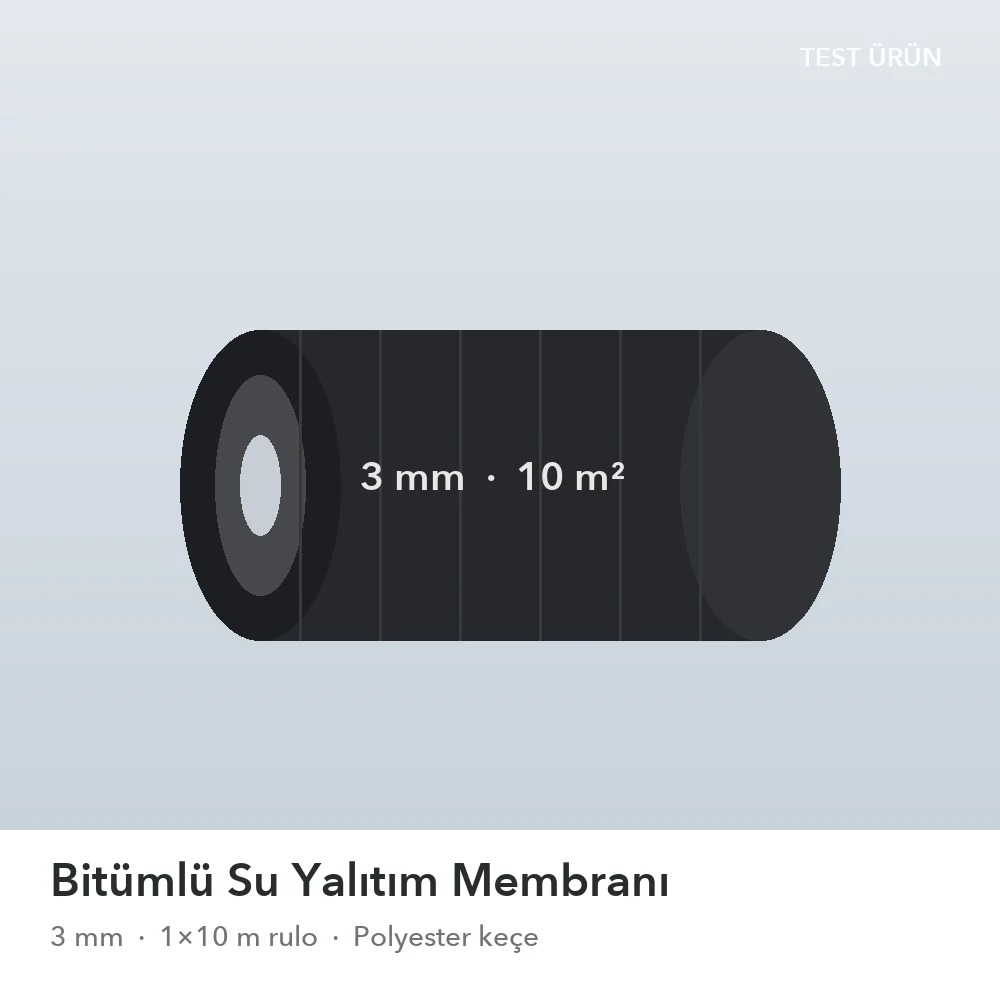 TEST - Bitümlü Su Yalıtım Membranı 3 mm